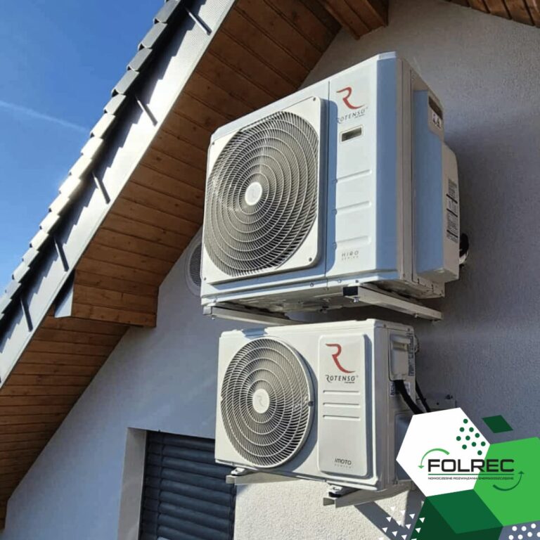 Klimatyzacja montaż serwis z funkcją grzania agregat na elewacji